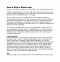 Movie Review Template For Students | HQ Printable Documents