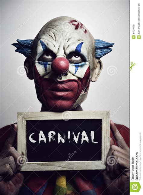 Carnaval Malvado Del Payaso Y Del Texto Imagen De Archivo Imagen De