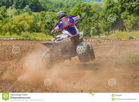 Atv Racer Takes A Turn Editorial Image Image Of Dirtbike 55825695
