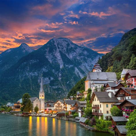 The Village Of Hallstatt Is Nestled In Austrias Mountainous