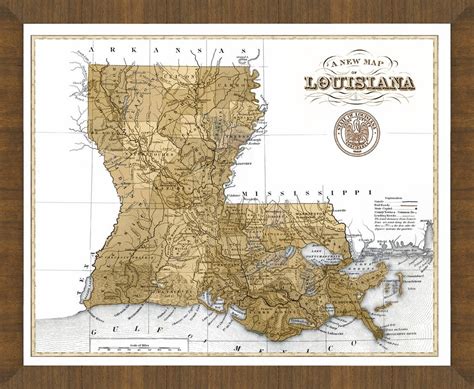 Old Map Of Louisiana A Great Framed Map Thats Ready To Hang