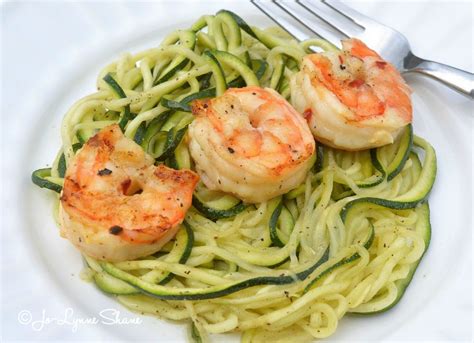 I prefer to keep the tail on for extra flavour and crunch. Grilled Marinated Shrimp & Zucchini Noodles