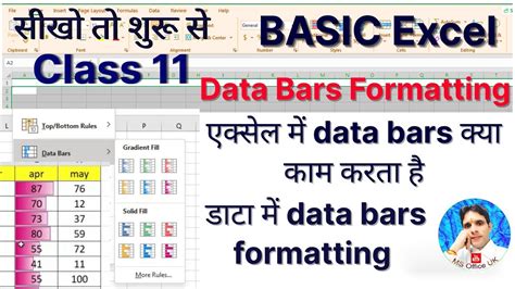 How To Use Data Bars Excel Data Bars How To Use Conditional Formatting In Excel Youtube