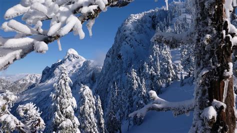 Фон для рабочего стола North Shore Mountains зима Британская