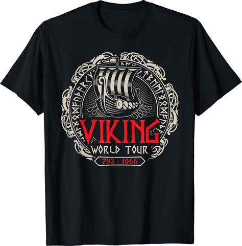 Viking World Tour Norse Nordic Viking Mythology Scandinavian T Shirt Amazonde Fashion
