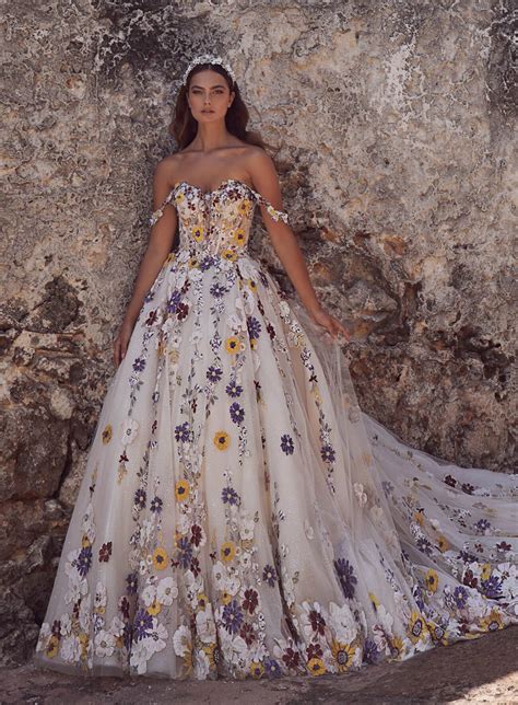 35 Floral Wedding Dresses Blossoming Trend In Bridal Fashion 2024