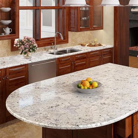 People are embracing bolder colors that make a statement. allen + roth Sierra Blanca Granite Off-white Kitchen ...
