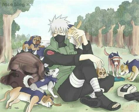 Hatake Kakashi And His Dogs In A Mission Kakashi Naruto Cute