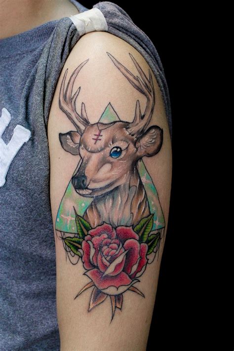 Deer Tattoo Rose Tattoo Deer Head Tattoo Fox Tattoo Head Tattoos