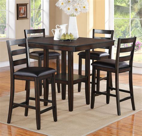 Crown Mark Tahoe 2630set 5 Piece Counter Height Table And Chairs Set