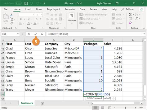 Count Function In Excel Customguide