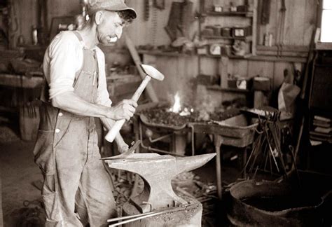 Vintage Anvil Taken In South Missouri In 1940 It Shows A Blacksmith