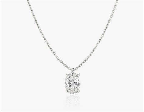 Vrai Solitaire Oval Diamond Pendant Made With Sustainably Created
