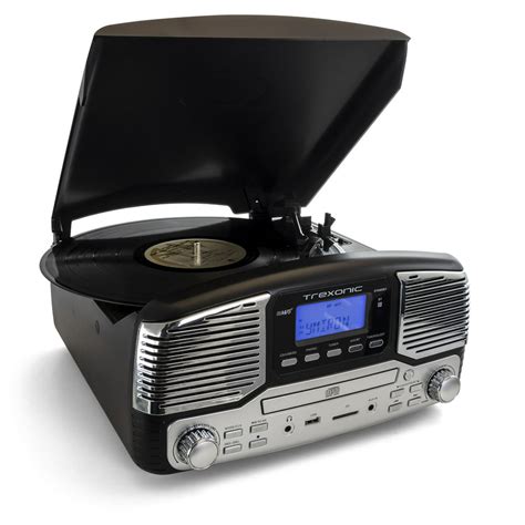 Trexonic Retro Record Player With Bluetooth Cd Players And 3 Speed
