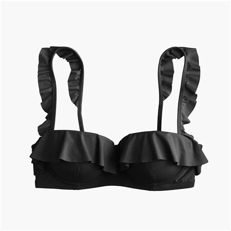 Jcrew Synthetic Ruffle Underwire Bikini Top In Black Lyst