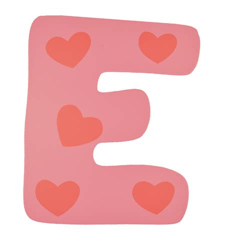 Letter E With Hearts Clip Art Library