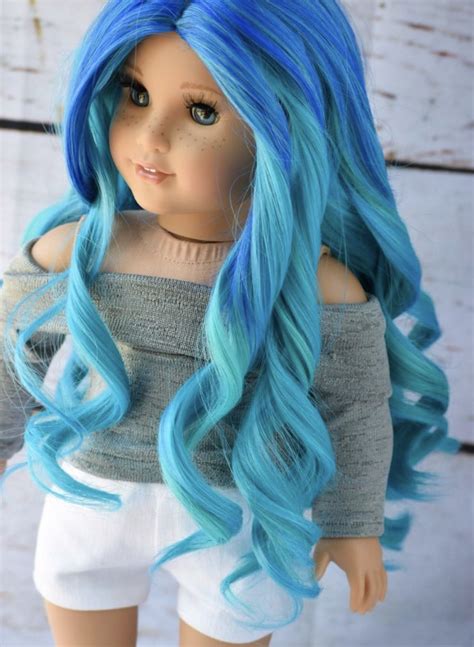 Blue Hair Beauty American Girl Doll Hairstyles Custom American Girl