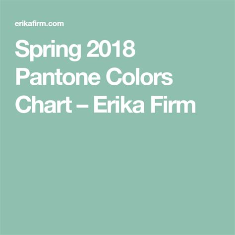 Spring 2018 Pantone Colors Chart Pantone Color Chart Pantone Color