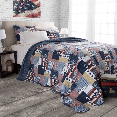 Americana 3 Piece Quilt Set By Lavish Home