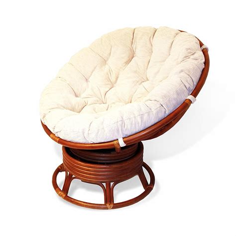 Papasan Natural Rattan Wicker Swivel Rocking Round Chair With Etsy