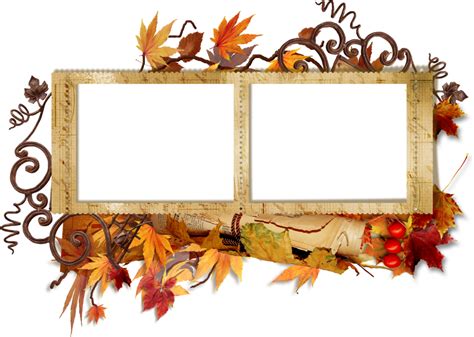 Double Transparent Autumn Frame Gallery Yopriceville High Quality