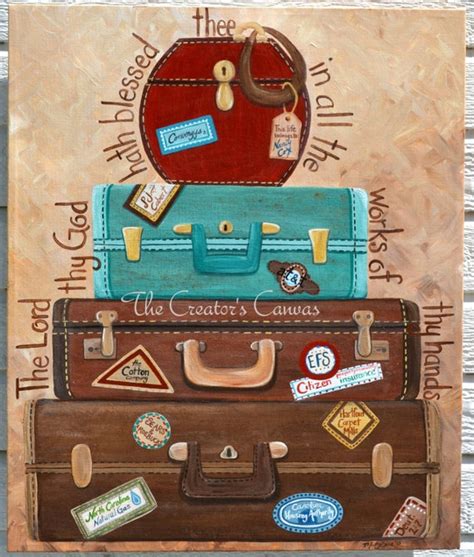 Items Similar To 20x24 Vintage Suitcase World Traveler Or Retirement