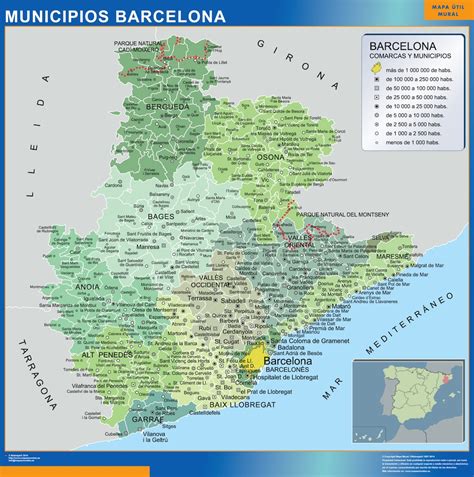 Mapas Provincia Barcelona En Cataluña Tienda Mapas