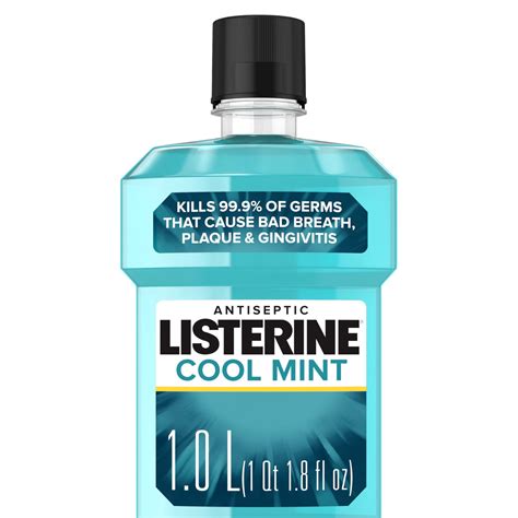 listerine antiseptic mouthwash for bad breath and plaque cool mint 1l 33 8 fl oz shipt