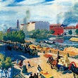 fontanka 1916 Boris Mikhailovich Kustodiev Painting in Oil for Sale
