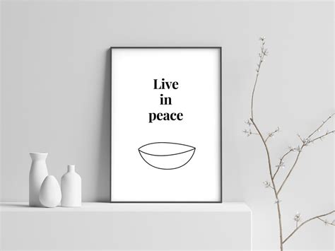 Live In Peace Printable Wall Art Digital Download Simple Etsy