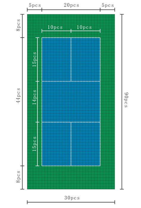I've never seen two pickleball courts condensed on a tennis court. Full Size Pickleball Court 60'x30' | Court Surfaces