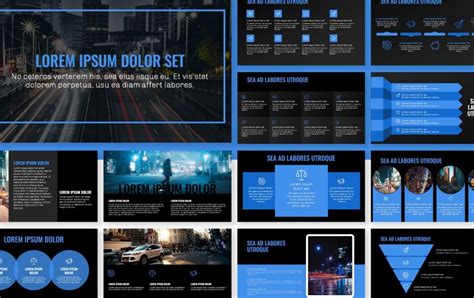 Oslo Professional Dark Blue Free Powerpoint Template Slides Gallery