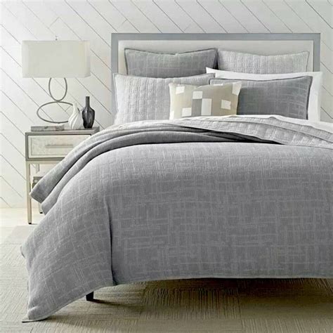 Oake Waffle Plaid Collection Fog Grey Fullqueen Duvet Cover