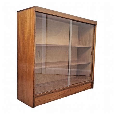 Mid Century Remploy Teak Glazed Bookcase Glass Sliding Doors Etsy