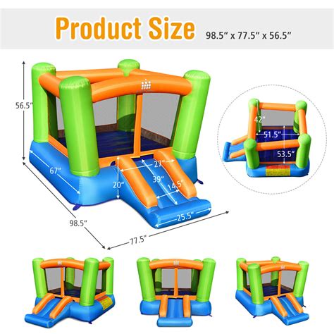 Gymax Inflatable Bounce House Kids Jumping Playhouse Indoor And Outdoor