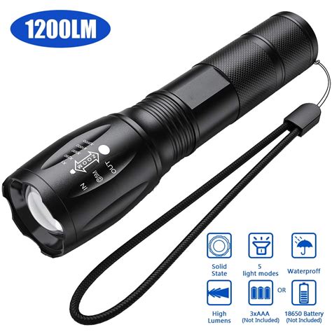 Led Tactical Flashlight 1200 High Lumen Waterproof Hand Held Best