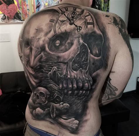 Skull And Death Mens Back Piece Best Tattoo Design Ideas