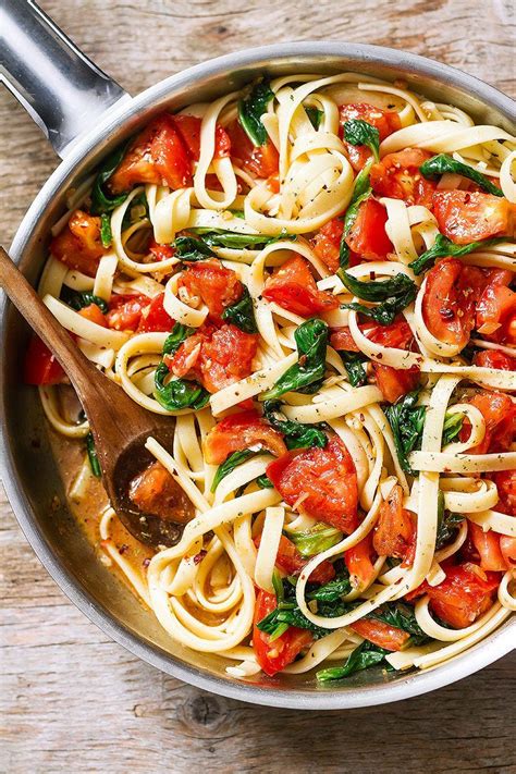 Spinach Tomato Pasta Sausage Spaghetti