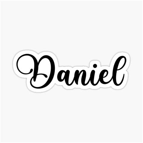 Daniel Name Handwritten Calligraphy Sticker For Sale By Yelenastore