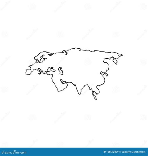Eurasia Black Map Vector Illustration 112360824