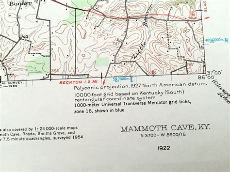 Antique Mammoth Cave Kentucky 1922 Us Geological Survey Etsy