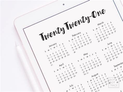 A5printable 2021 Us Calendar Twenty Twenty One Calendar 2021 Etsy