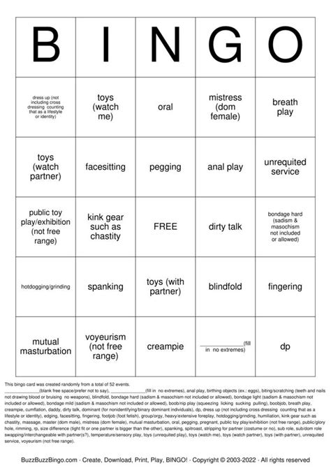 Kinky Bingo Bingo Cards To Download Print And Customize