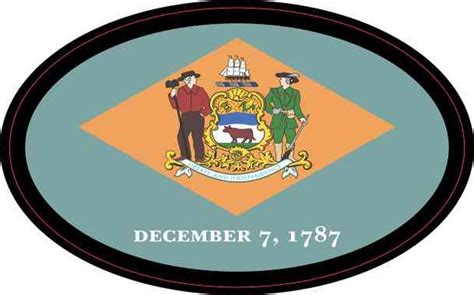 4in X 25in Oval Delaware Flag Sticker Etsy