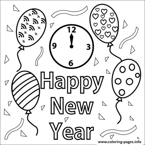 Happy New Year Coloring Book Coloring Page Printable