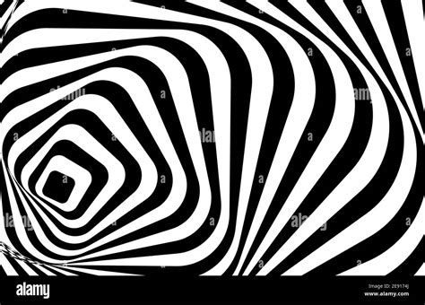 Optical Illusion White Black Pattern Abstract Vector Background