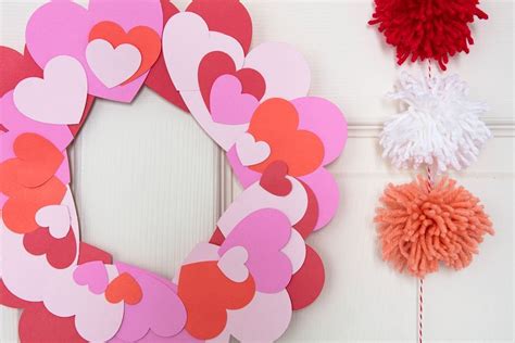 Aleenes Paper Heart Wreath Valentine Craft Decorations Paper Heart