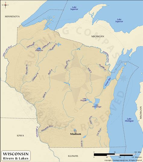 Map Of Wisconsin Rivers Free Printable Templates