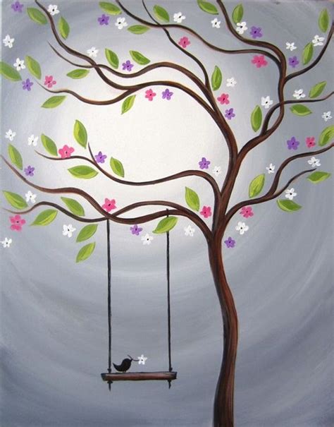 Tree Painting Easy Tree Painting Canvas Easy Flower Painting Simple