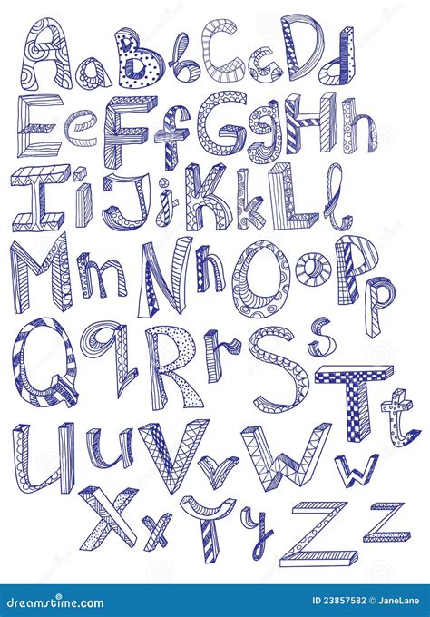 Vector Alphabet Hand Drawn Letters The Letters Are Drawn B32